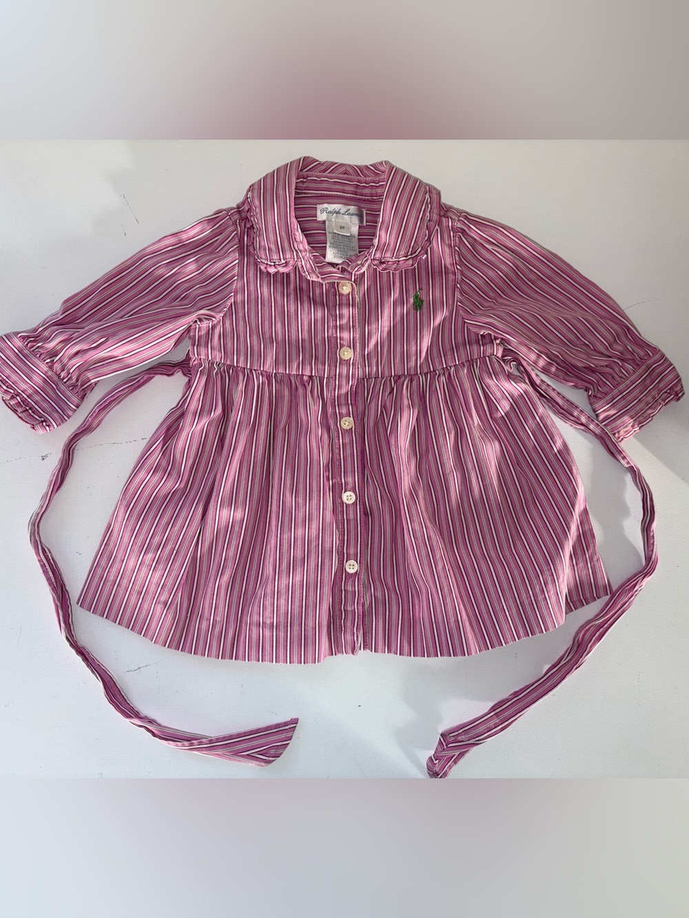 Ralph Lauren Infant Girl Stripped Button Down Dress